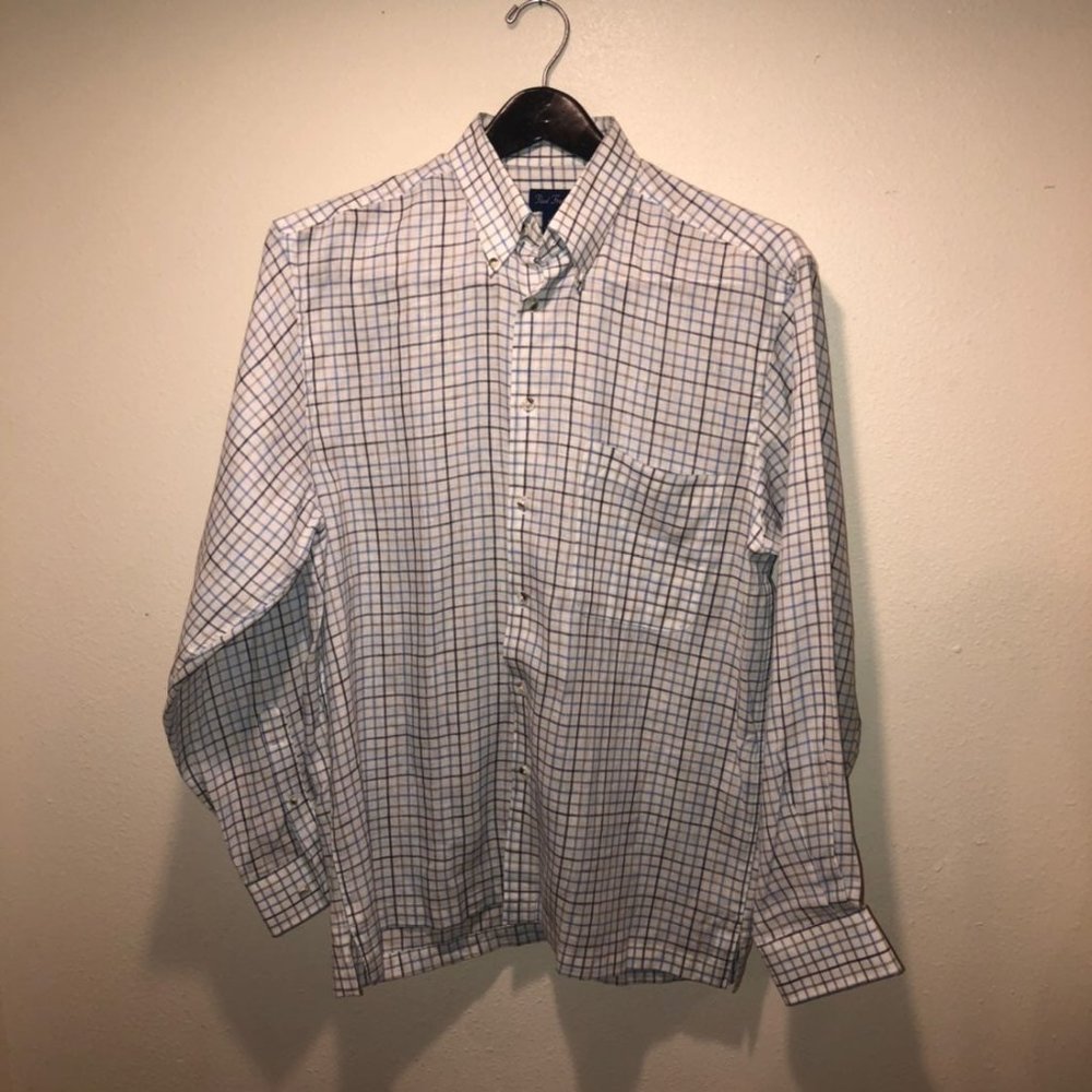 Paul frederik linen check button down me